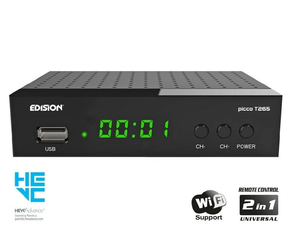 Decoder Edision Picco T265+ DVB-T2 H265 HEVC 10bit Scart/HDMI - Nuova Versione - Immagine 2 di 4