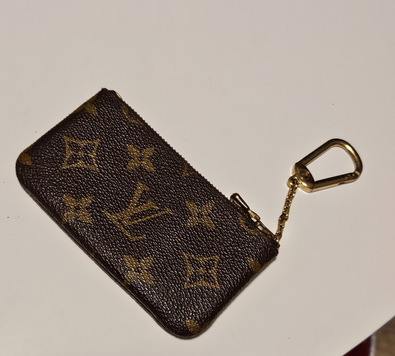 Louis Vuitton M62650 Monogram Pochette Cles Coin Purse Key Case Key Ring Auth