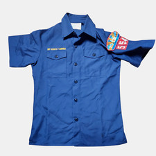Boy Scouts of America BSA Button Up Short Sleeve Official Youth Shirt Boys L