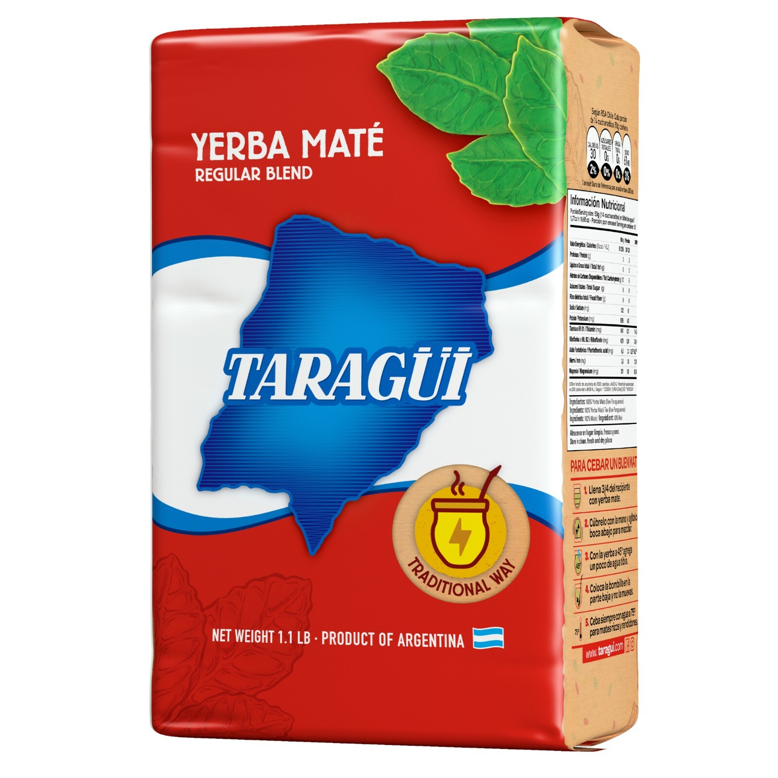 Y11 YERBA MATE TARAGUI ROJA 500G TEA ARGENTINA CON PALO