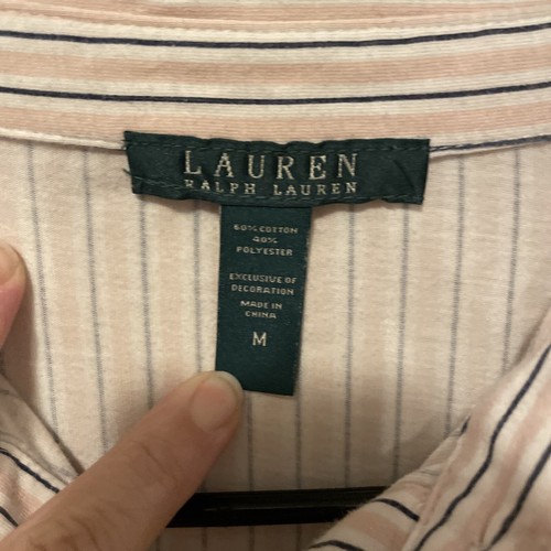 Ralph Lauren Pink and White Striped Night Shirt Sleep Nightie Size Medium - Picture 3 of 4