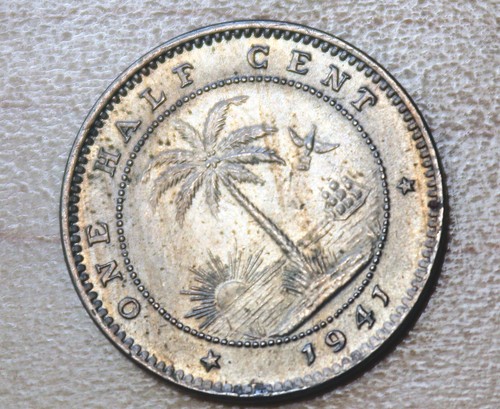 1941 Liberia 1/2 Cent Elefant - Bild 5 von 8
