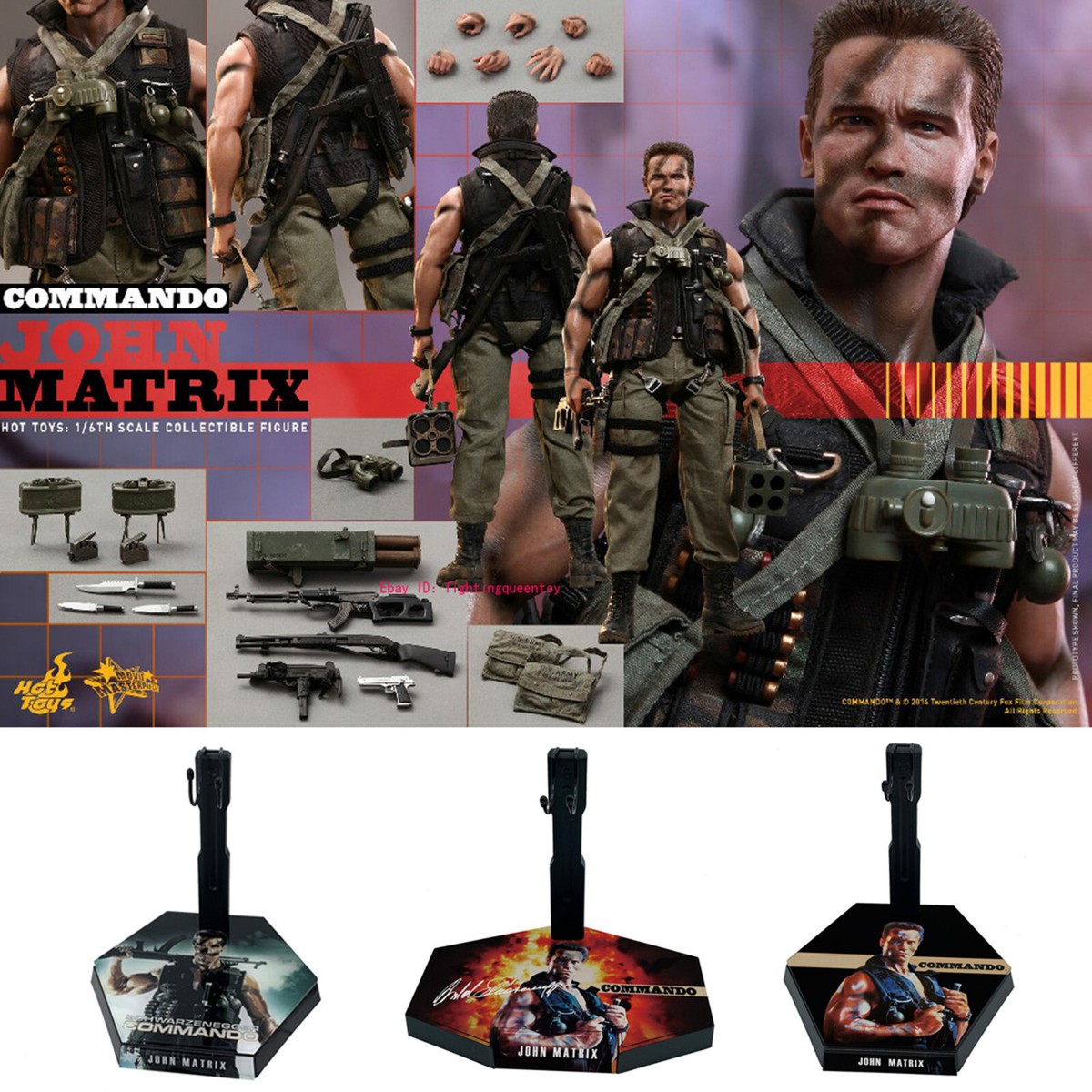 Hot Toys 1/6 Scale Action Figure Display Stand Commando John 