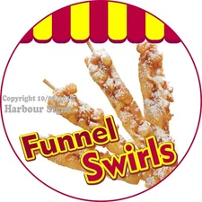 Funnel Swirls DECAL (Choose Your Size) Concession Food Truck Circle Sticker