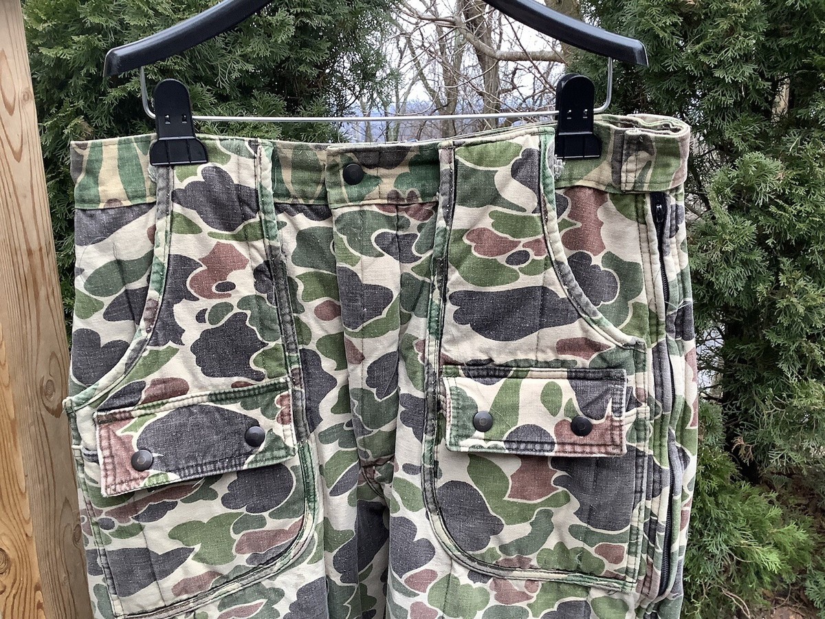 Vtg! SafTbak Chiller Killer Camo Lined/Insulated Side Zip PANTS