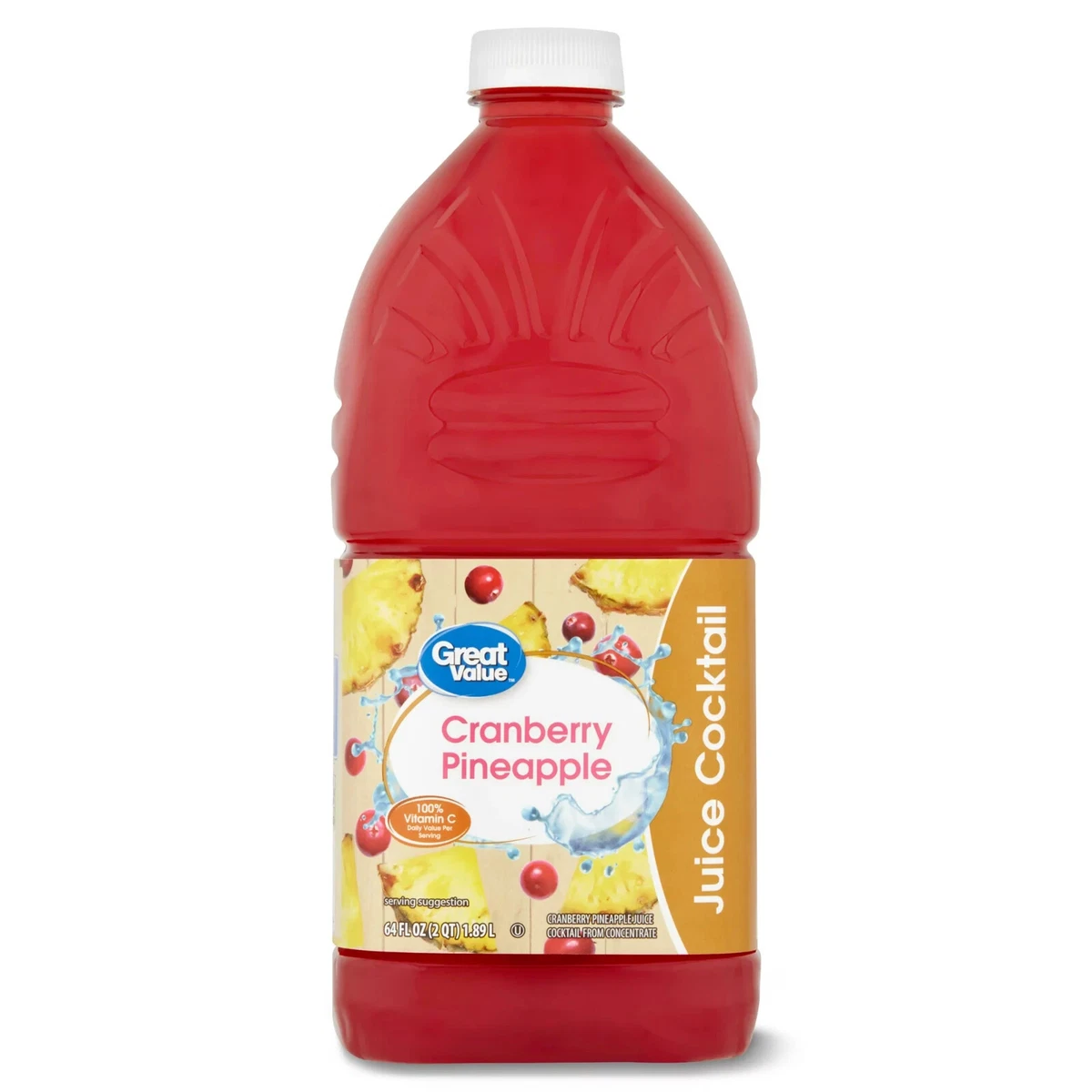 Great Value Cranberry Pineapple Juice Cocktail Family Size,