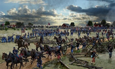 #ad Gettysburg 20quot;x34quot; Print Frame Peach Orchard Sickles Giclee limited edition $99.95