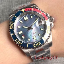 Tandorio 40mm 120 Clicks 200M NH35A Automatic Luminous Black MOP Watch For Men