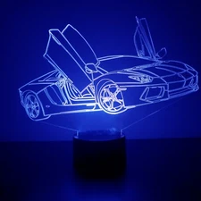 Racecar LED Night Light - Personalized FREE - 16 Color LED w/ Remote 