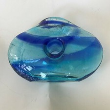 Blue  Turquoise Art Glass Vase