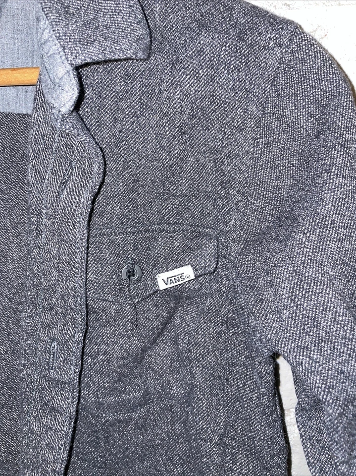 Vans Off The Wall Skate Long Sleeve Woven Knit Button Shirt Boys Medium - Image 2 of 3