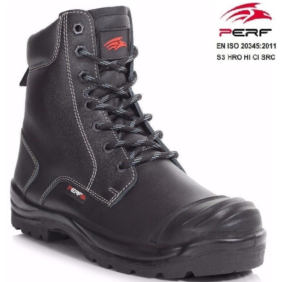 Goliath Para Hombre S3 Cuero Puntera de Seguridad Botas de Trabajo Combate Cremallera Lateral/Con Cordones Talla