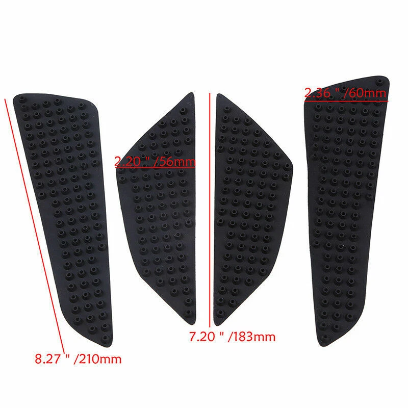 Almohadilla lateral de tracción para tanque universal para motocicleta gasolina combustible agarre de rodilla protector negro Foto 3 de 4