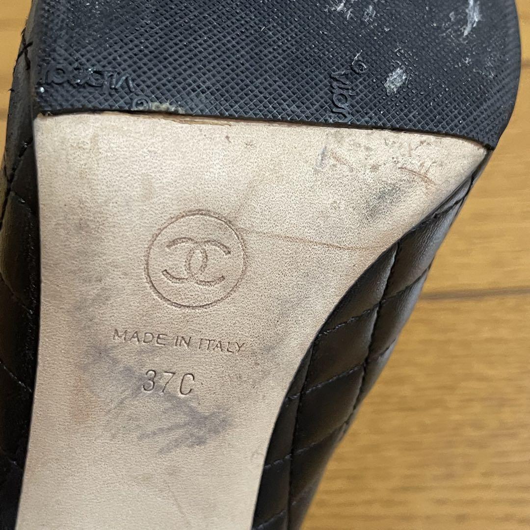 Chanel Pumps Heels Matelasse Patent Leather Black White Size 37 US About7 Women thumbnail 15