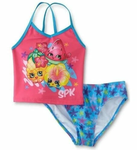 Shopkins Girls Tankini Two Piece Swimwear Size 10 12 eBay