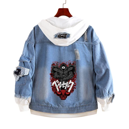Berserk Guts Casca Spring Denim Jacket Hoodies Coat Sweatshirts Jeans Outwear - Bild 16 von 45