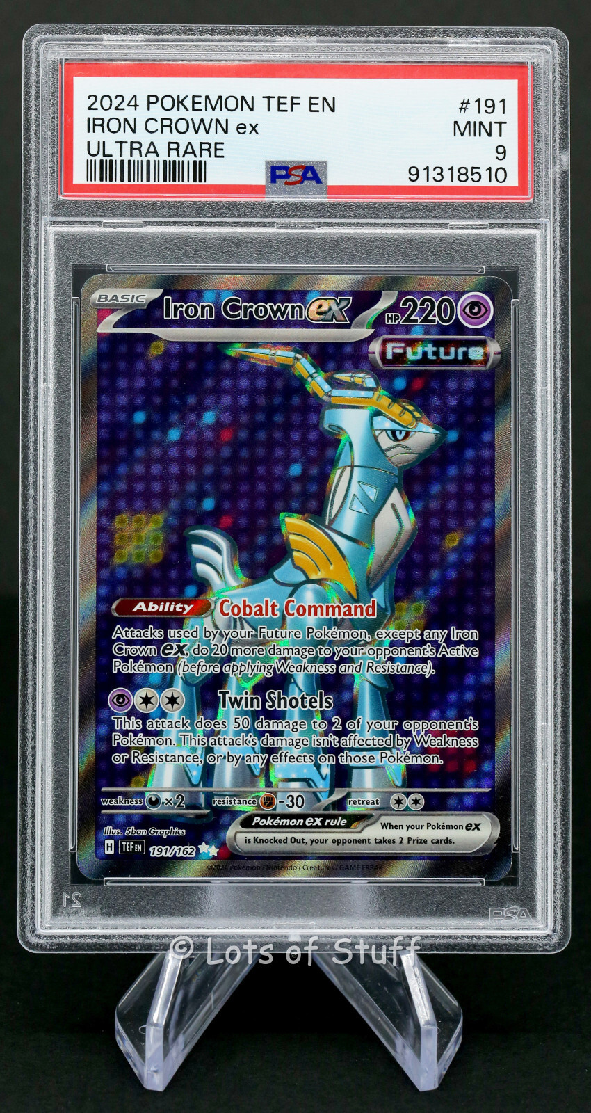 PSA 9 MINT Iron Crown ex Ultra Rare Temporal Forces Pokemon 2024 191/162  -10