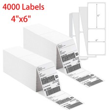 4000 Fanfold Direct Thermal Shipping Labels 4"x6" for Zebra & Rollo Printers 