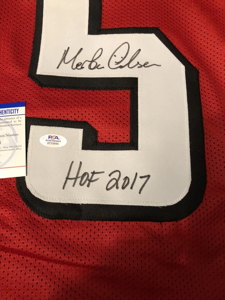莫滕·安德森签名亚特兰大定制红色球衣带名人堂2017铭文PSA — 第 4/4 张图片
