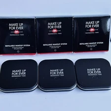 3 x MAKE UP FOR EVER Mirrored Refillable Case Empty Makeup Palette L
