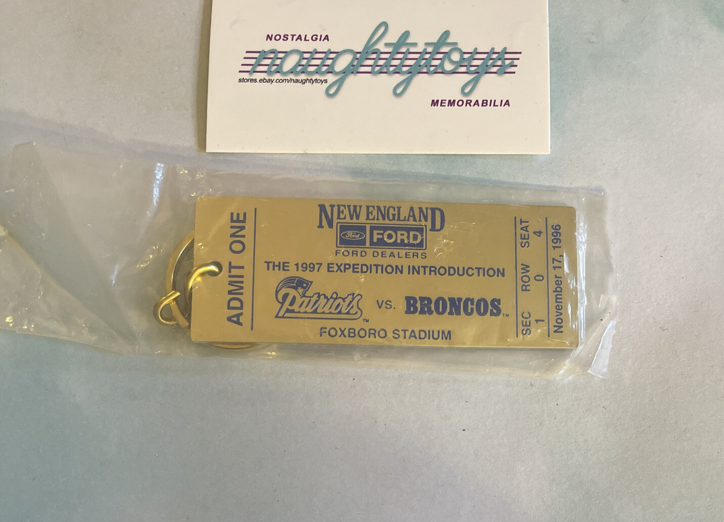 Vtg NOS New England Ford Dealers Nov 17 1996 Patriots vs Broncos