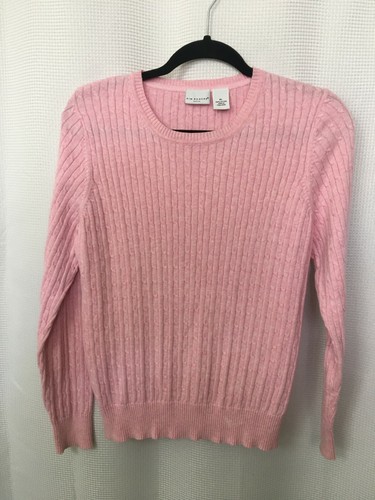 KIM ROGERS Women Pink Cable Knit 