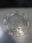 Vtg Federal Glass Clear Sharon Cabbage Rose Footed Cake Plate Platter 11 1/2"