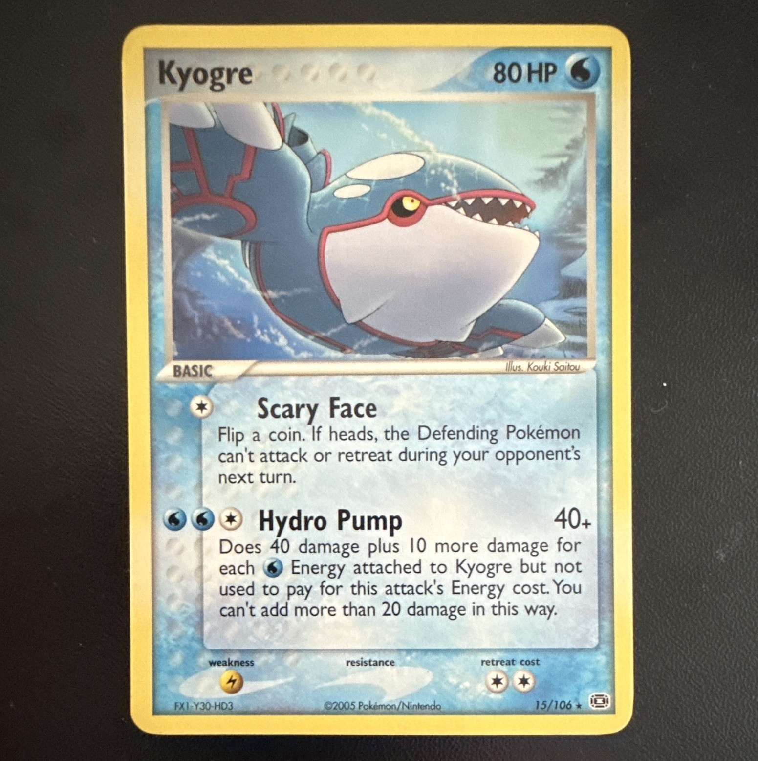 The Pokémon Company Kyogre 15/106 EX Emerald English 80HP Basic Regular Rare
