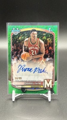 2025-26 Bowman Chrome Pharrel Payne RC Green Shimmer Auto #66/99 -Maryland