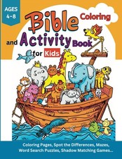 Bible Coloring and Activity Book for Kids: Coloring Pages, Spot the Difference,