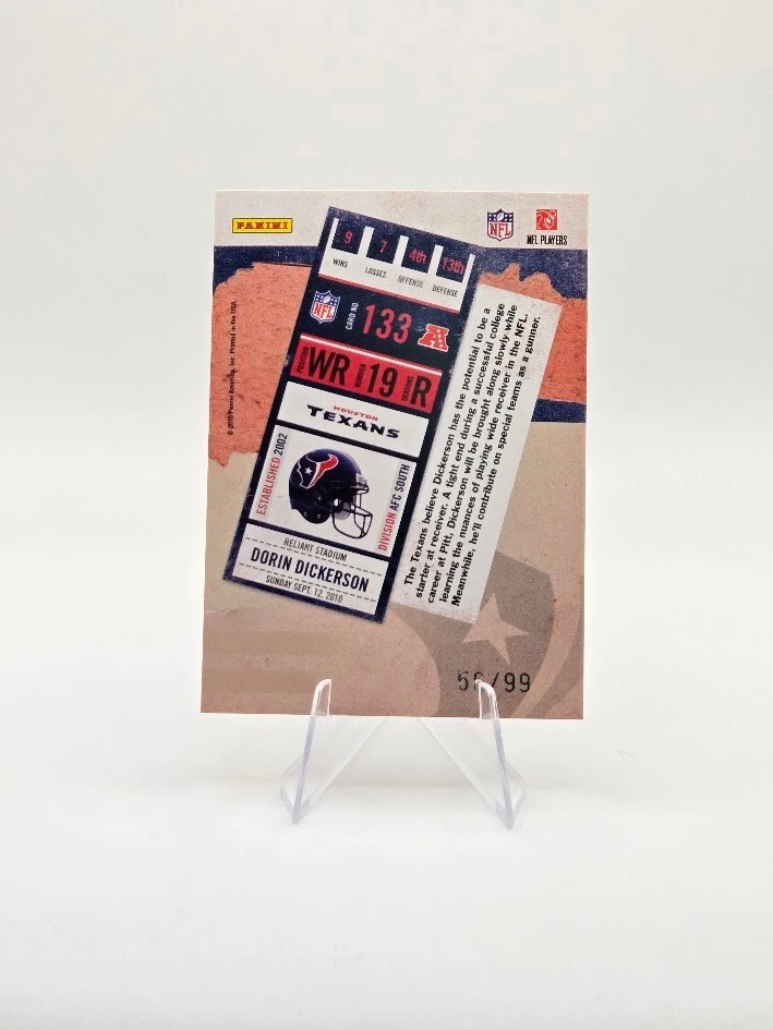 Dorin Dickerson 2010 Playoff Contenders RC Playoff Ticket SP /99 #133 Texans - Image 2 of 2