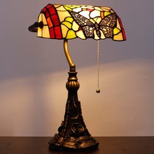 Syetl Tiffany Banker Lamp Small Stained Glass Table Lamp Tiffany Style Piano