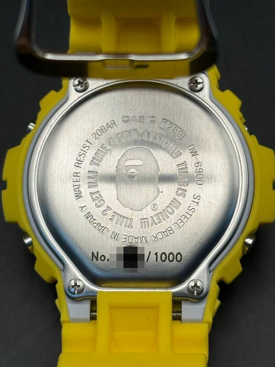 CASIO G-SHOCK BAPE DW-6900 Yellow Limited 1000pcs Full Set New