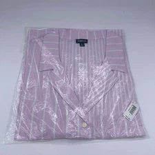 GapBody Striped Pajama Top Sleep Shirt Button Front Collared Lavender L