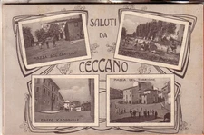 CARTOLINA  CECCANO  FP   VIAGGIATA  1911  SALUTI  4 SALUTI  VEDUTINE OCCA