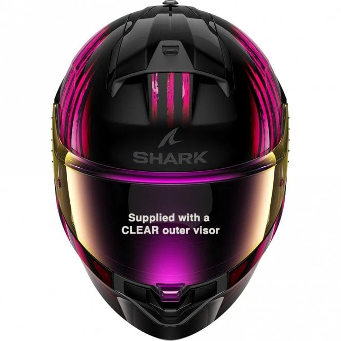 Shark Ridill 2 Assya Full Face ECE2206 Motorcycle Helmet (Black/Violet/Pink) - Image 2 of 3