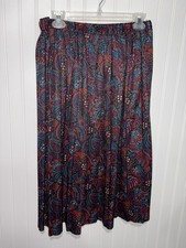 Vintage Paisley Print Midi Skirt Size Large