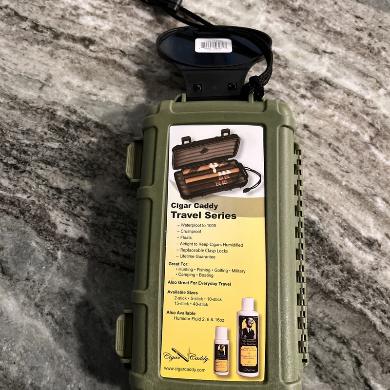 Cigar Travel Case Humidor 5 Cigar Capacity - Desert Olive- New