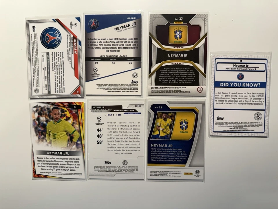 Lote de 7 tarjetas de fútbol de Neymar Jr. Foto 2 de 2