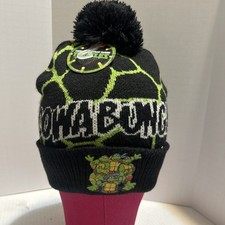 Nickelodeon Teenage Mutant Ninja Turtles Navy/Green Winter Hat with Pom-Pom New