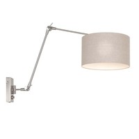 Wandlampe Schlafzimmerleuchte Gelenkleuchte Verstellbar Stahl Textil Grau Kabel