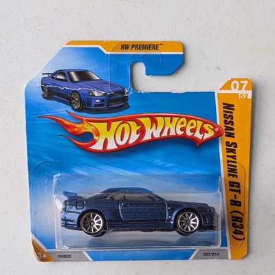 Hot Wheels HW Premiere Blue Nissan Skyline GT-R (R34) 007/214