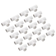 30 Pack PVC Conduit Coupler T-Shaped Fittings Coupling White 16 mm 3 Ways