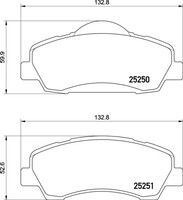 Vorderachse Brembo P 61 138 Bremsbelagsatz, Scheibenbremse FüR Peugeot