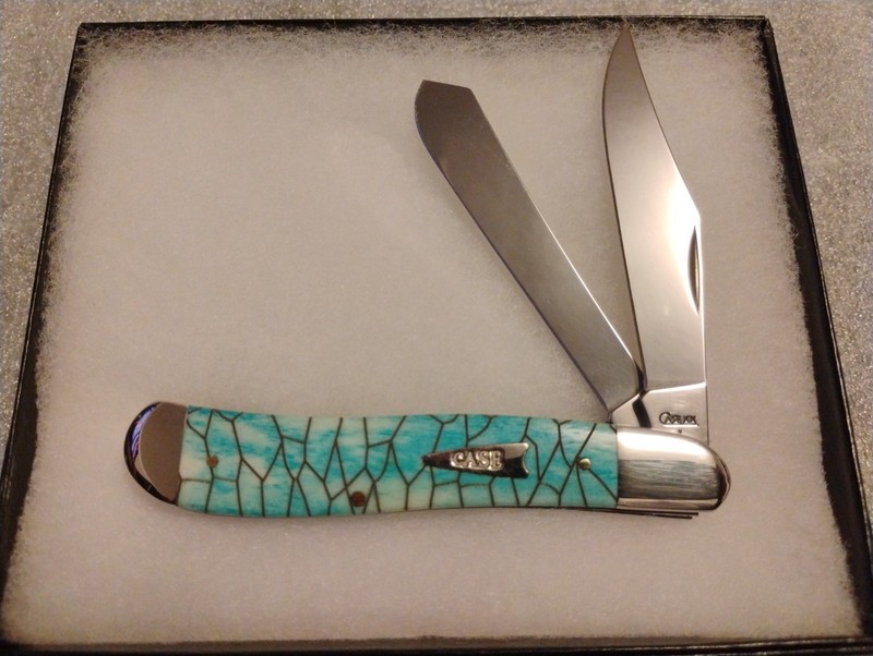 CASE XX Caribbean Blue Bone Dog Leg 2009 Trapper Pattern number 6240 SS 