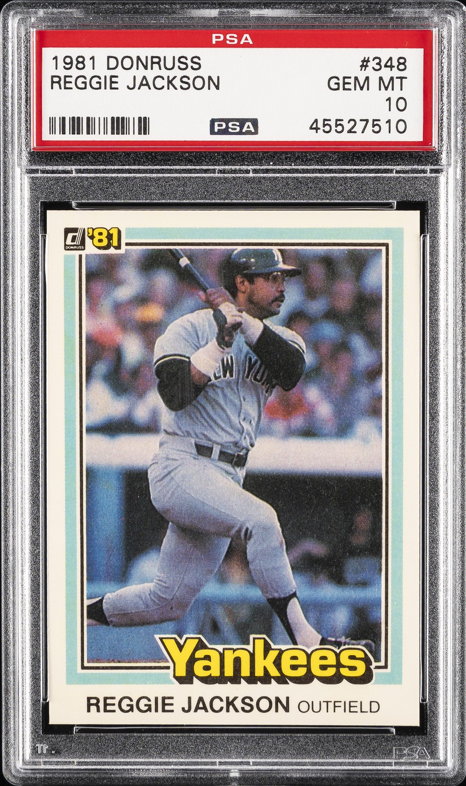 1981 DONRUSS #348 REGGIE JACKSON PSA 10