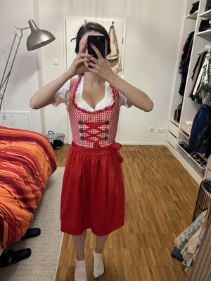 32 34 xs xxs dirndl rot weiss marjo mit bluse 36 stockerpoint