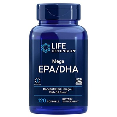 Leben Erweiterung Mega EPA / DHA, 120 Kapseln