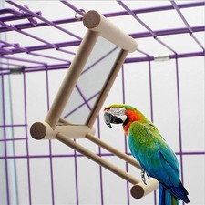 Bird Mirror Swing, Parrot Cage Toys, Hanging Play with for Macaw African Greys