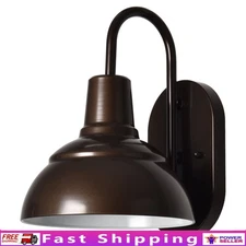 Farmhouse Wall Sconce Light Fixture E26 Metal Bronze Damp Rated Indoor Outdoor